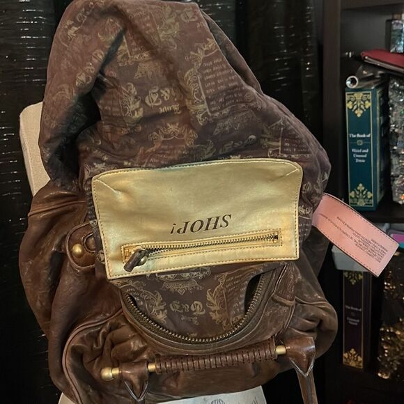 VINTAGE LEATHER JUICY COUTURE SATCHEL/bag/purse/pocketbook brown leather - Picture 5 of 14